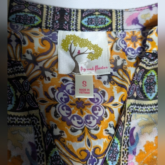 Anthropologie Fig and Flower S Boho Bohemian Hippie Sheer Tunic Top Cover Up - Picture 12 of 12